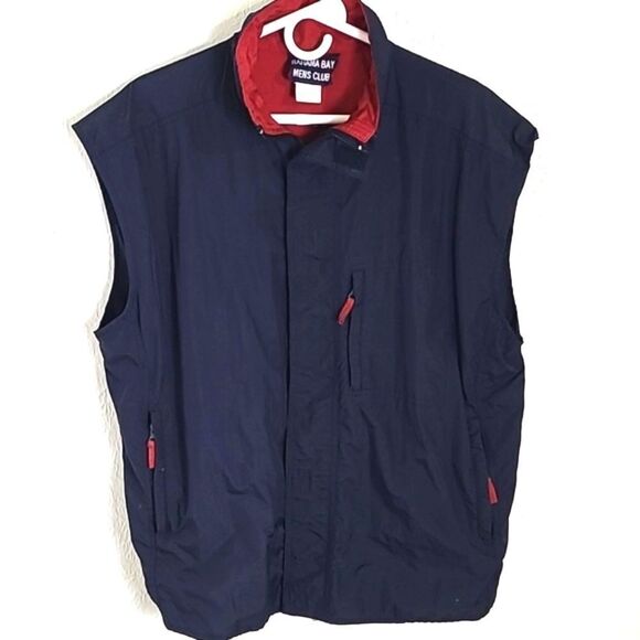 Bahama Bay Mens Club Navy Blue Vest with Red Trim, Size Large - Picture 1 of 9